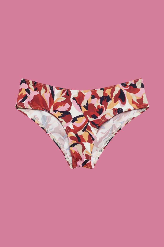 Bikinitrusser i hipster-stil med blomsterprint, DARK RED, detail image number 4