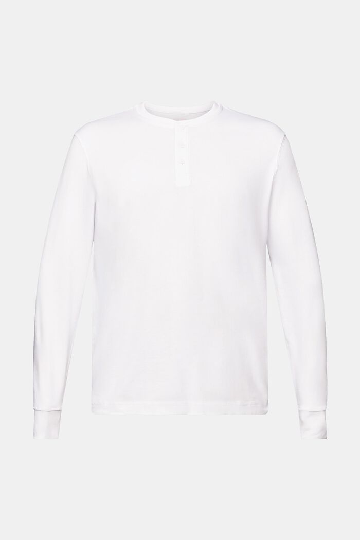 Henley-top i jersey, WHITE, detail image number 6