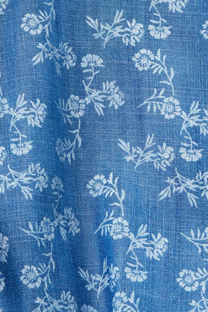 Mønstret chambray-bluse, TENCEL™, BLUE MEDIUM WASHED, detail image number 4