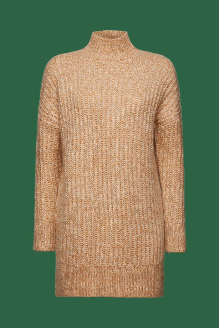 Sweater i chunky strik med høj hals, CARAMEL, detail image number 6