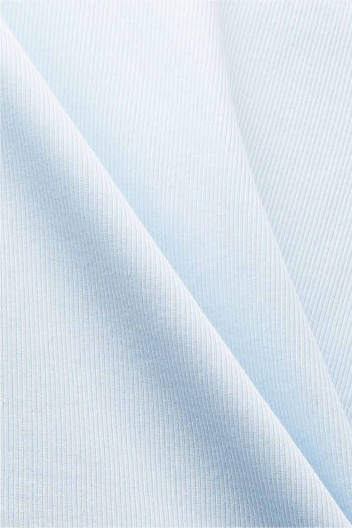 T-shirt i bomuldsjersey med rund hals, PASTEL BLUE, detail image number 5