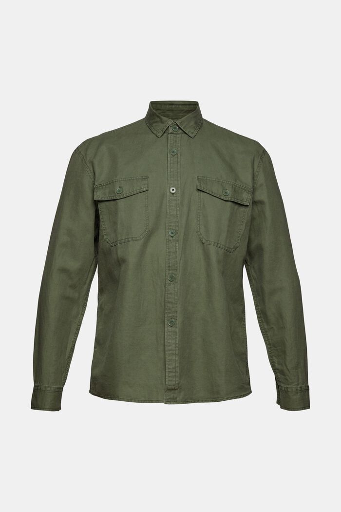 I hørmix: oversized skjorte, GREEN, detail image number 7