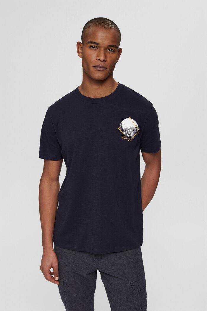 Jersey-T-shirt af 100% økologisk bomuld, NAVY, detail image number 0