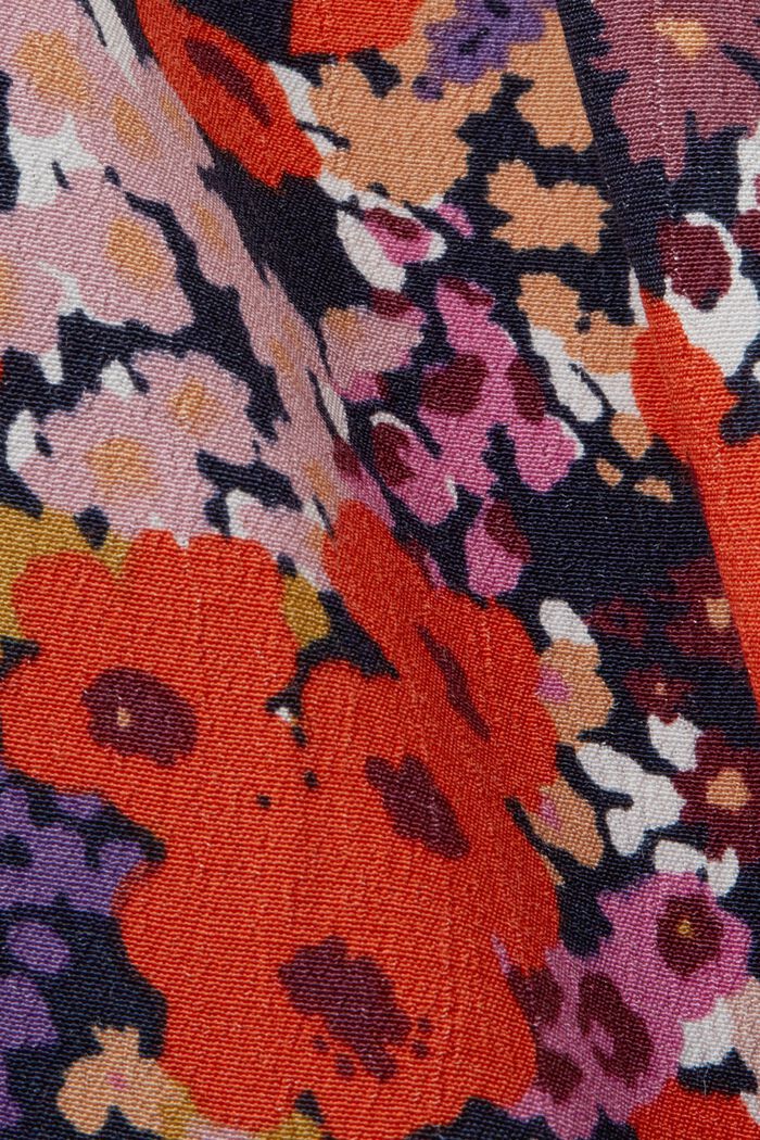 CURVY blomstret bluse med V-hals, NAVY, detail image number 1
