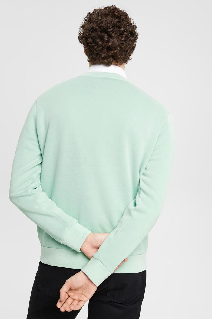 Ensfarvet sweatshirt i regular fit, LIGHT AQUA GREEN, detail image number 3