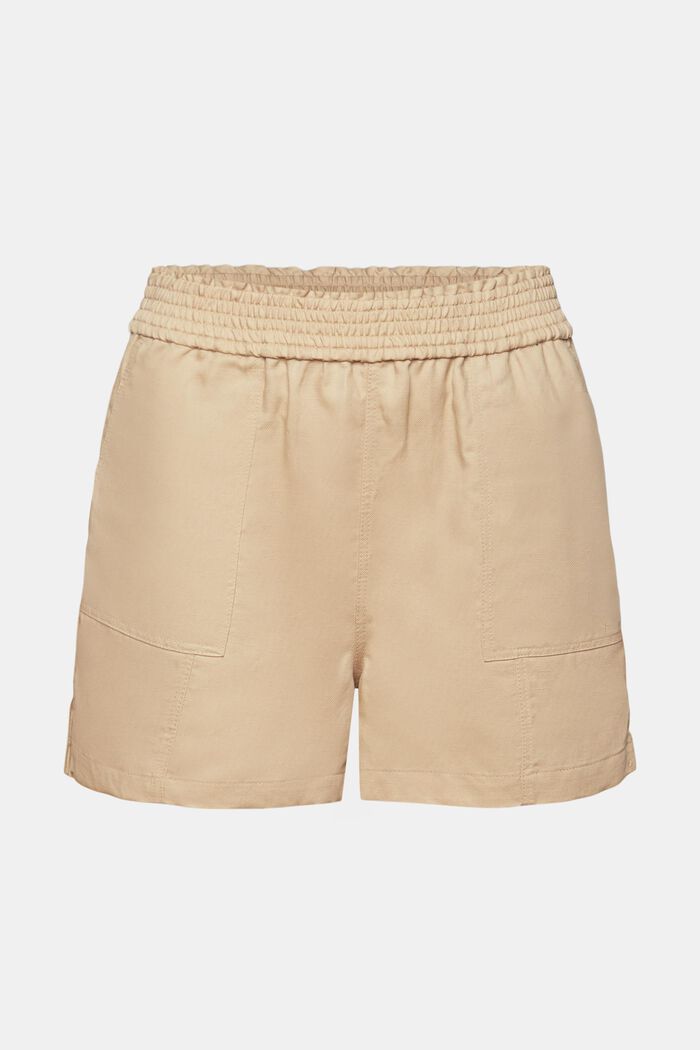 Slip-on-shorts, hørblanding, SAND, detail image number 6