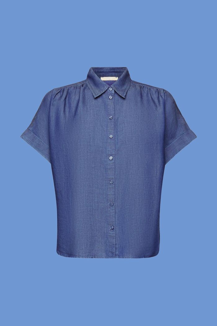 Oversized skjortebluse, TENCEL™, BLUE DARK WASHED, detail image number 7