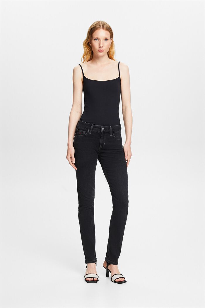 Slim jeans med mellemhøj talje, BLACK RINSE, detail image number 5