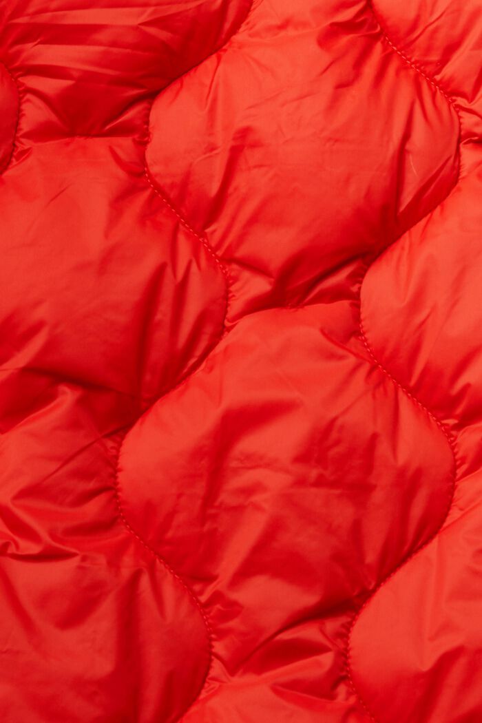 Lang quiltet vest, ORANGE RED, detail image number 4