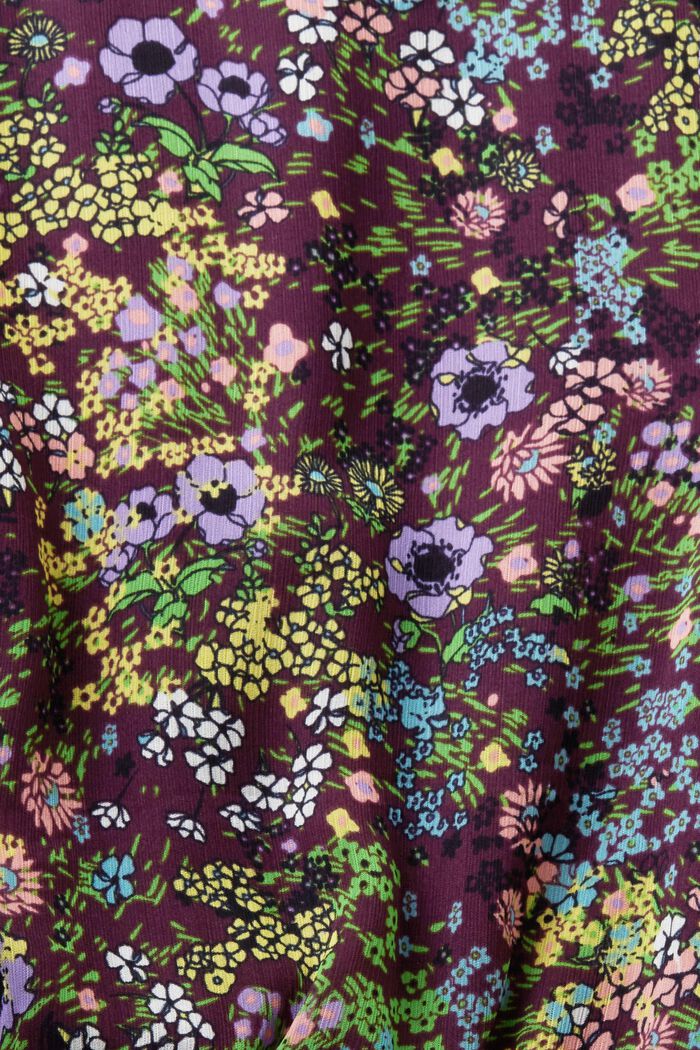 Vævet minikjole med blomstermønster, DARK PURPLE, detail image number 4