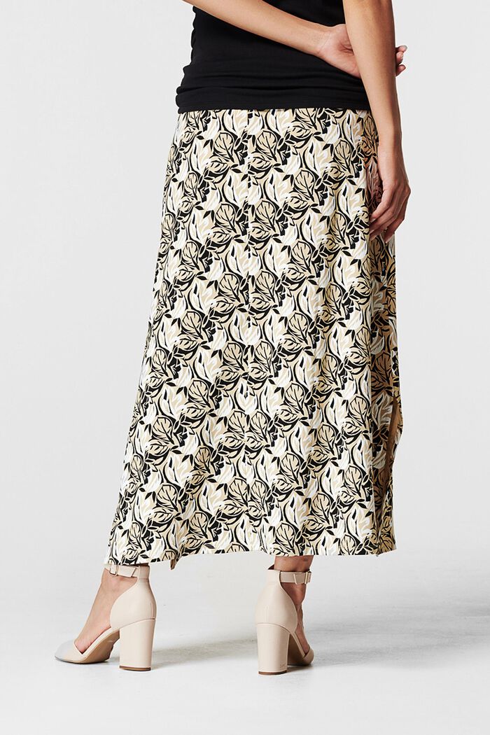 Lang nederdel med blomstret mønster, GUNMETAL, detail image number 1