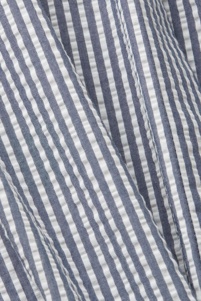 Seersucker-skjortekjole, 100 % bomuld, NAVY, detail image number 5