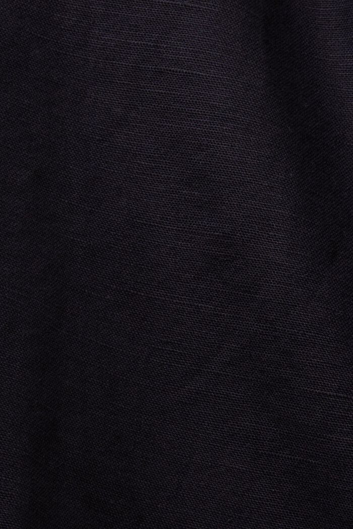 Shorts med bindebælte, hør-/bomuldsmiks, BLACK, detail image number 6