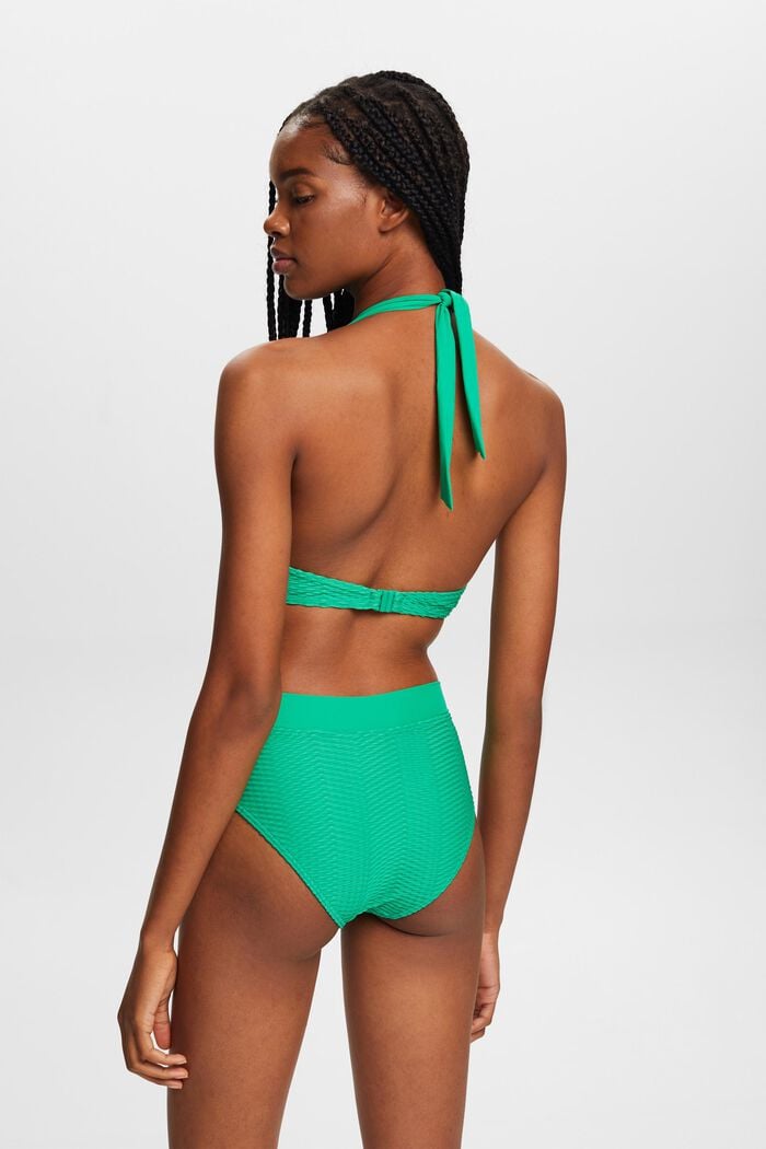 Genanvendt: tekstureret bikinitop med bøjle, GREEN, detail image number 2