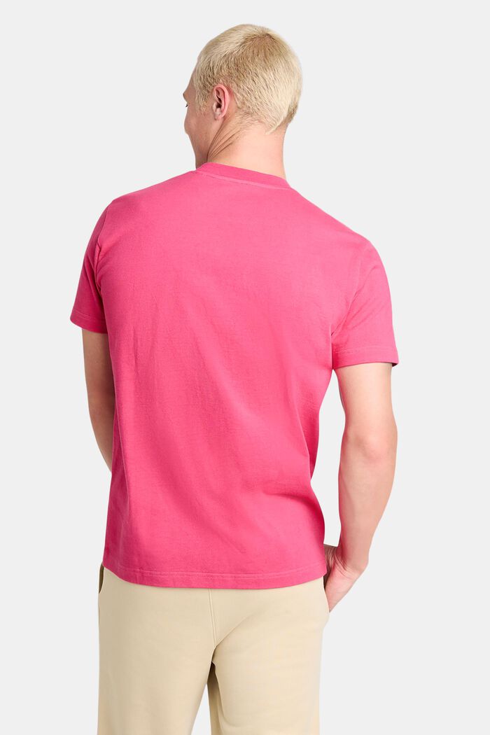 Unisex T-shirt i bomuldsjersey med logo, PINK FUCHSIA, detail image number 3