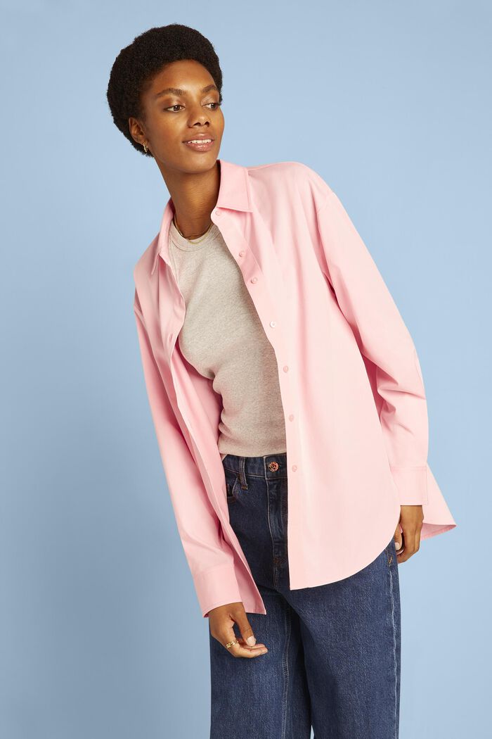 Oversized button down-skjorte, PINK, detail image number 0