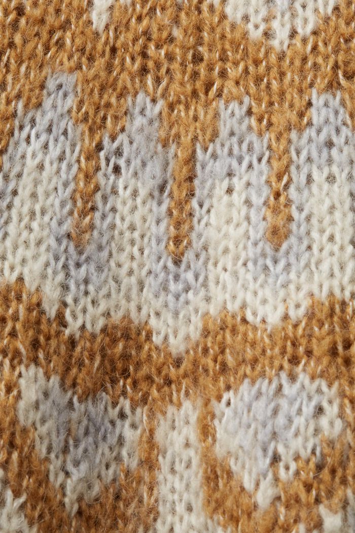 Kabelstrikket sweaterkjole med jacquard-mønster, LIGHT GREY, detail image number 5