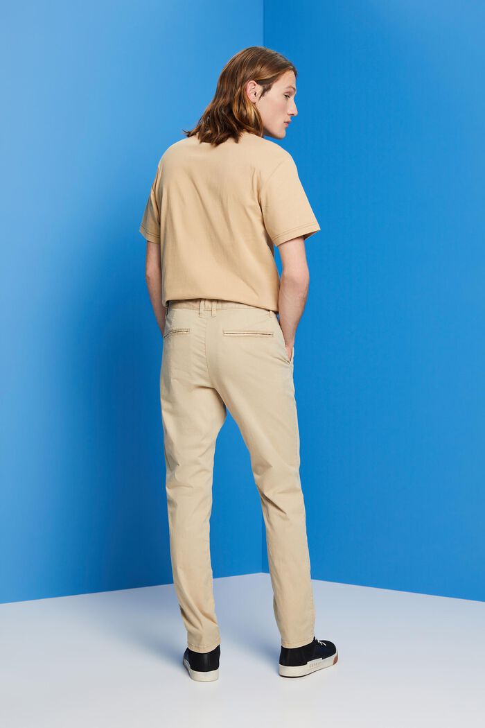 Stretch-chinos i bomuld, SAND, detail image number 3