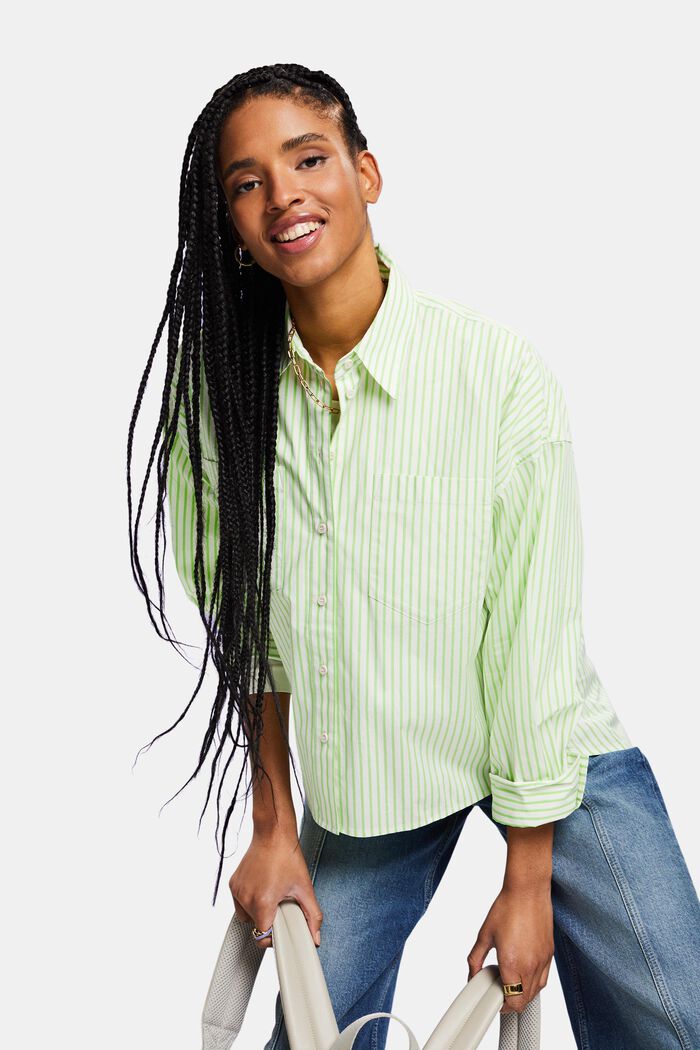 Stribet button down-skjorte, GREEN, detail image number 0
