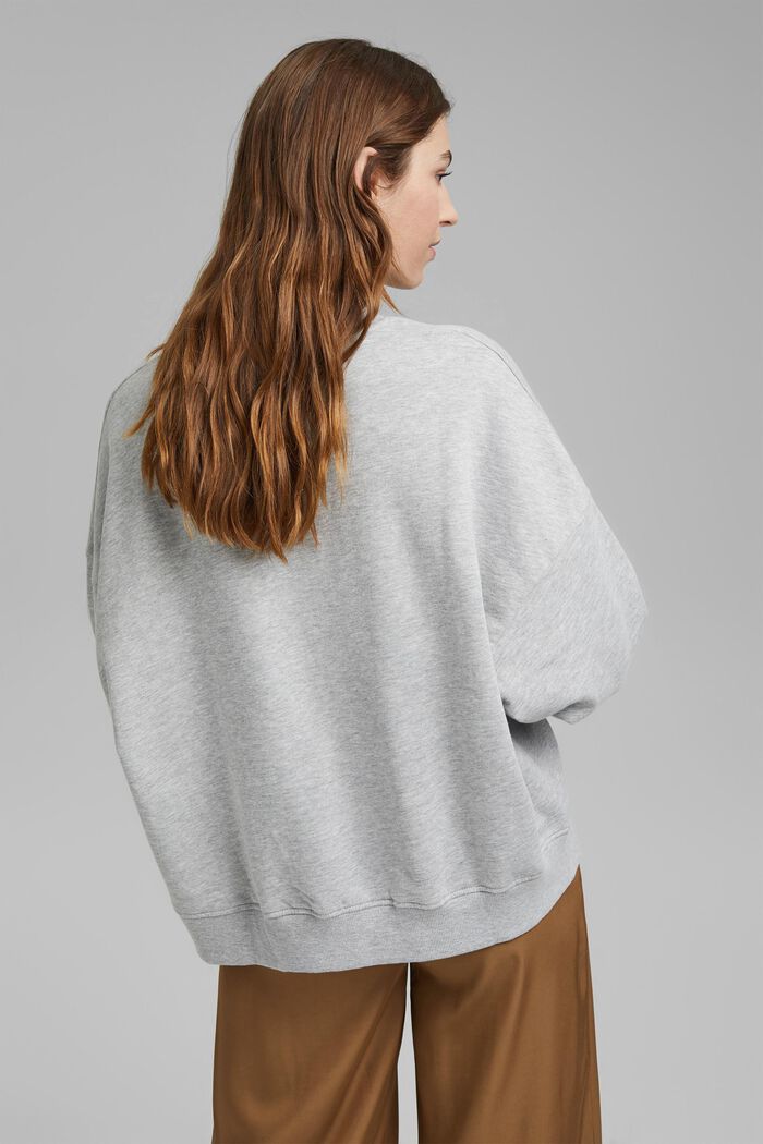 Oversized sweatshirt af økologisk bomuld, LIGHT GREY, detail image number 3