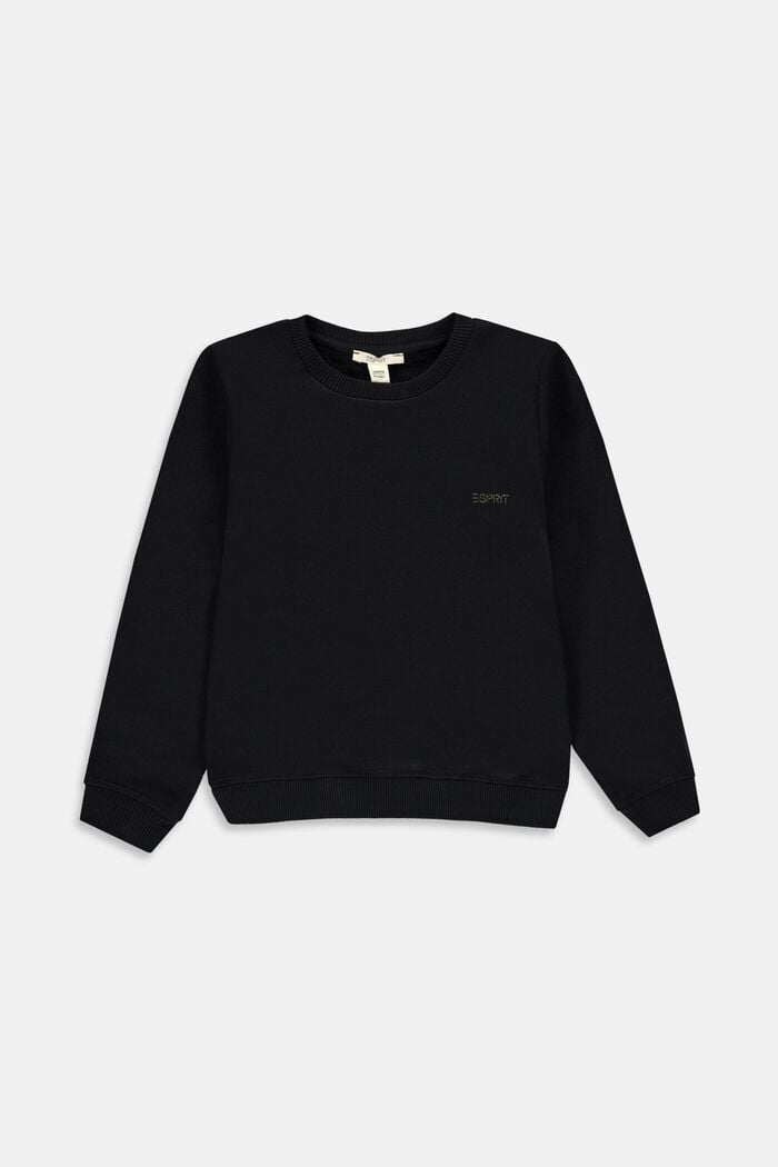 Sweatshirt i bomuld med logo, BLACK, detail image number 0