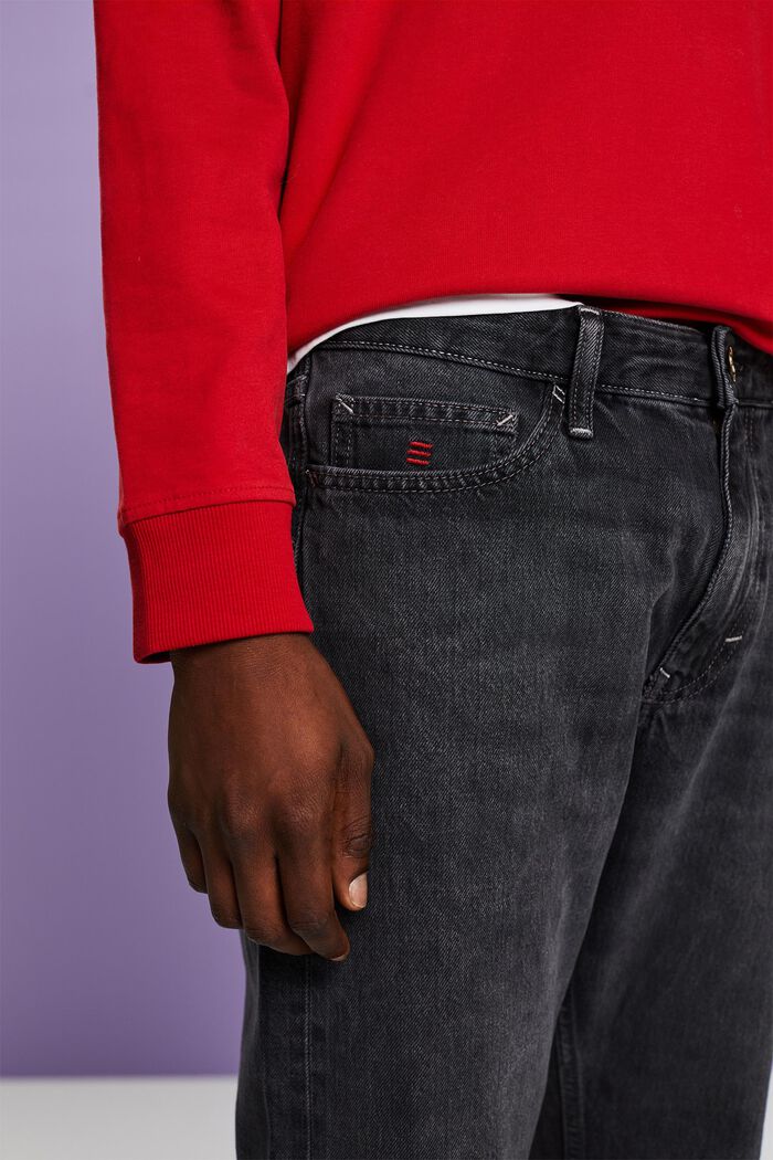 Lige jeans med mellemhøj talje, GREY DARK WASHED, detail image number 4