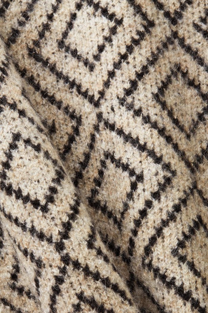 Jacquard-sweater i uldmiks, BLACK, detail image number 5