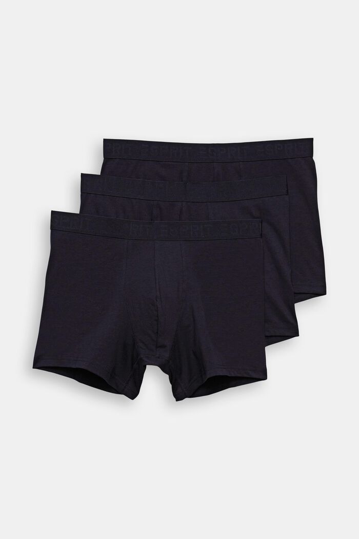 Multipakke med lange shorts i bomuldsstretch til mænd, NAVY, overview