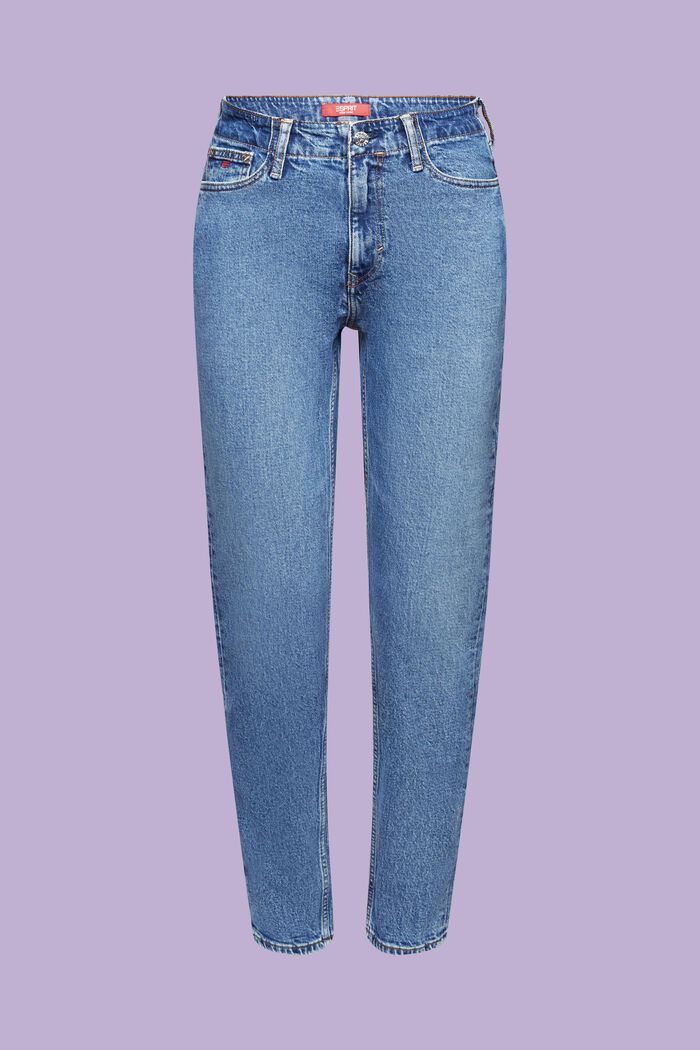 Klassiske retro-jeans med mellemhøj talje, BLUE LIGHT WASHED, detail image number 6
