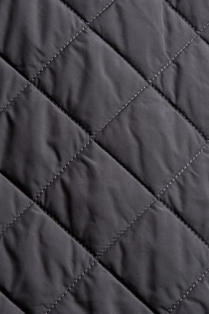 Af genanvendte materialer: Frakke med syet diamantmønster, ANTHRACITE, detail image number 4