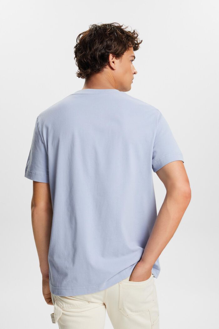 T-shirt i bomuldsjersey med rund hals, LIGHT BLUE LAVENDER, detail image number 4