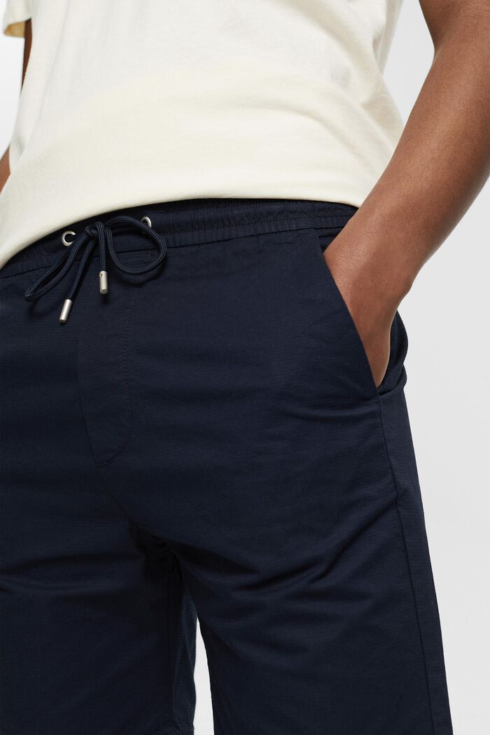 Shorts med elastiklinning, økologisk bomuld, NAVY, detail image number 2