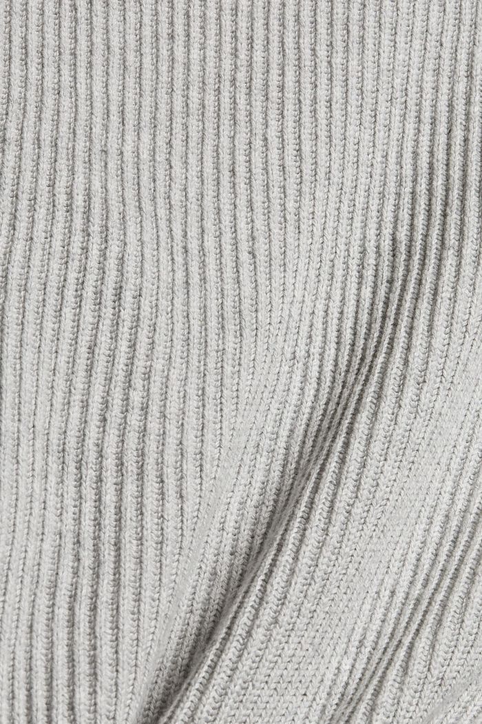 Cropped cardigan, 100% økologisk bomuld, LIGHT GREY, detail image number 4