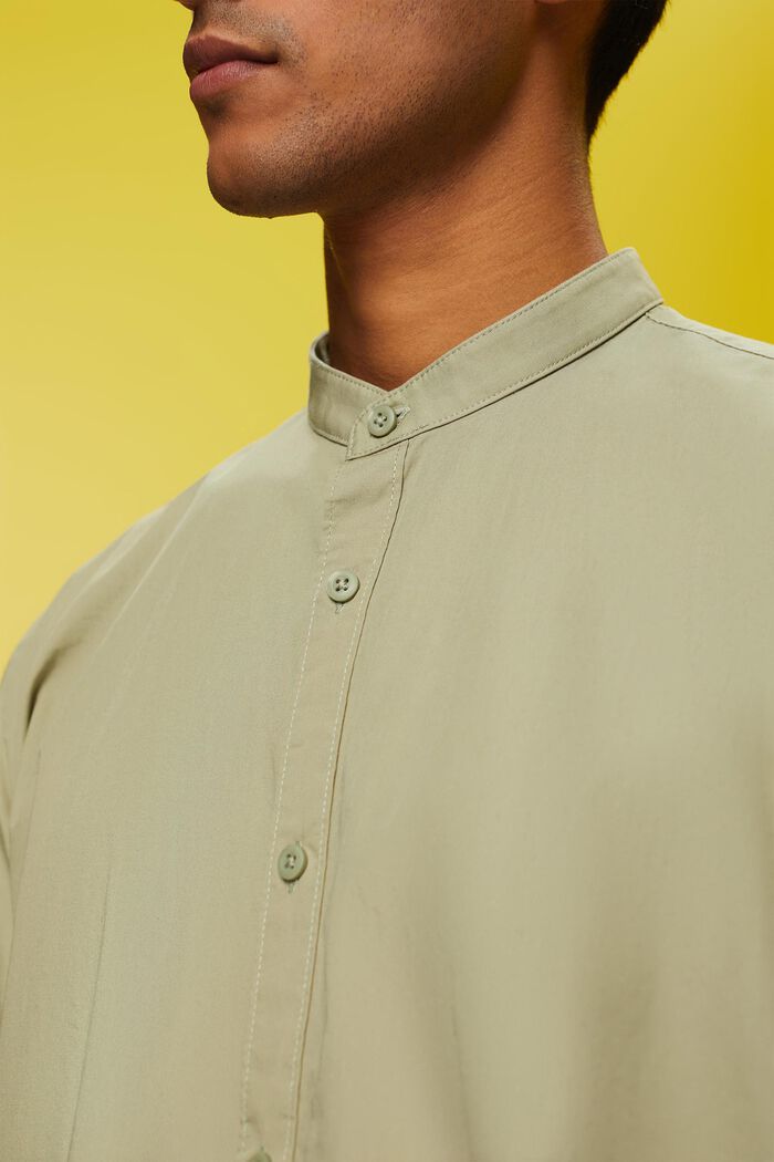 Bomuldsskjorte med standkrave, LIGHT GREEN, detail image number 2
