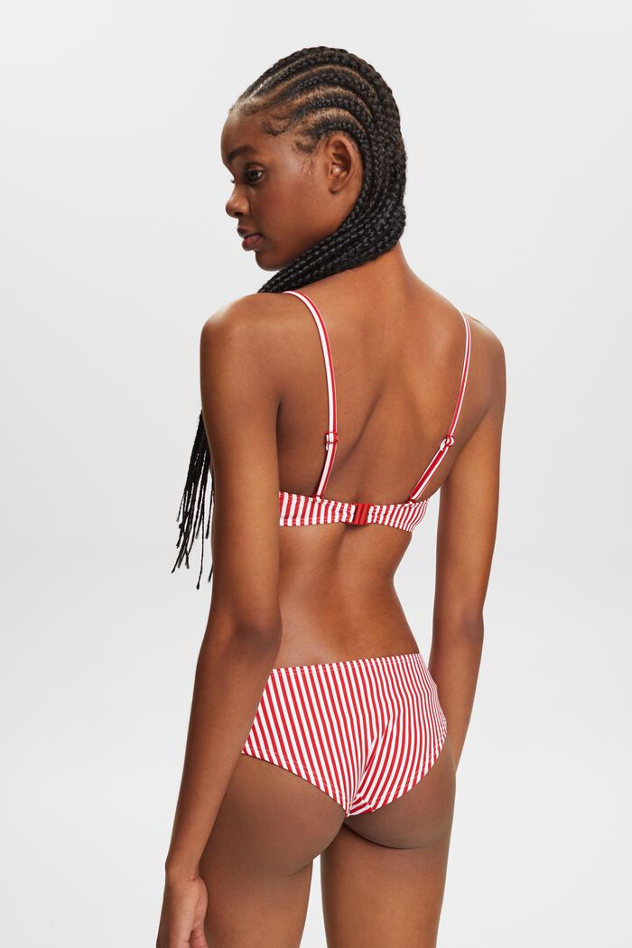 Stribet bikinitop med polstring, DARK RED, detail image number 3