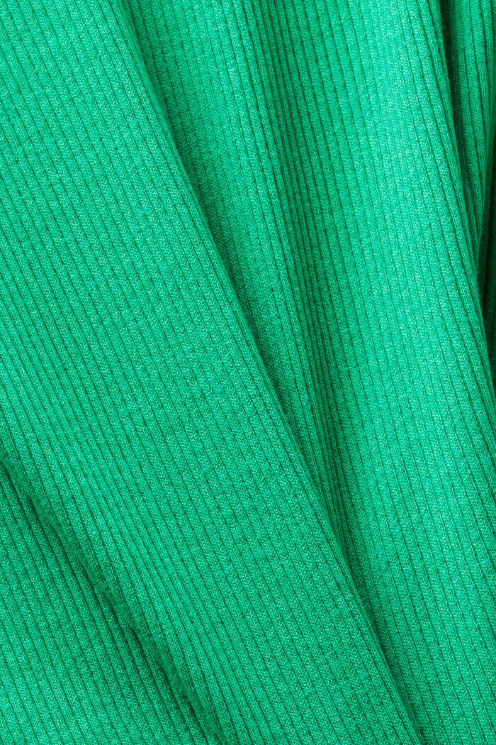 Langærmet jerseytop i ribstrik, GREEN, detail image number 5