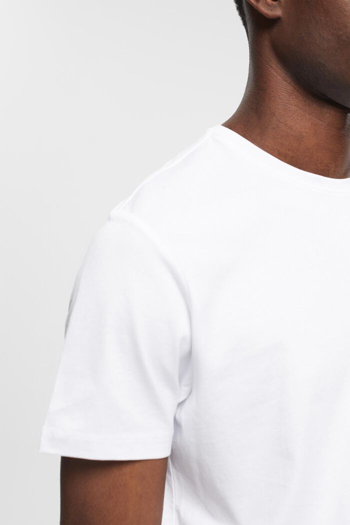 Slim fit T-shirt i pimabomuld, WHITE, detail image number 2