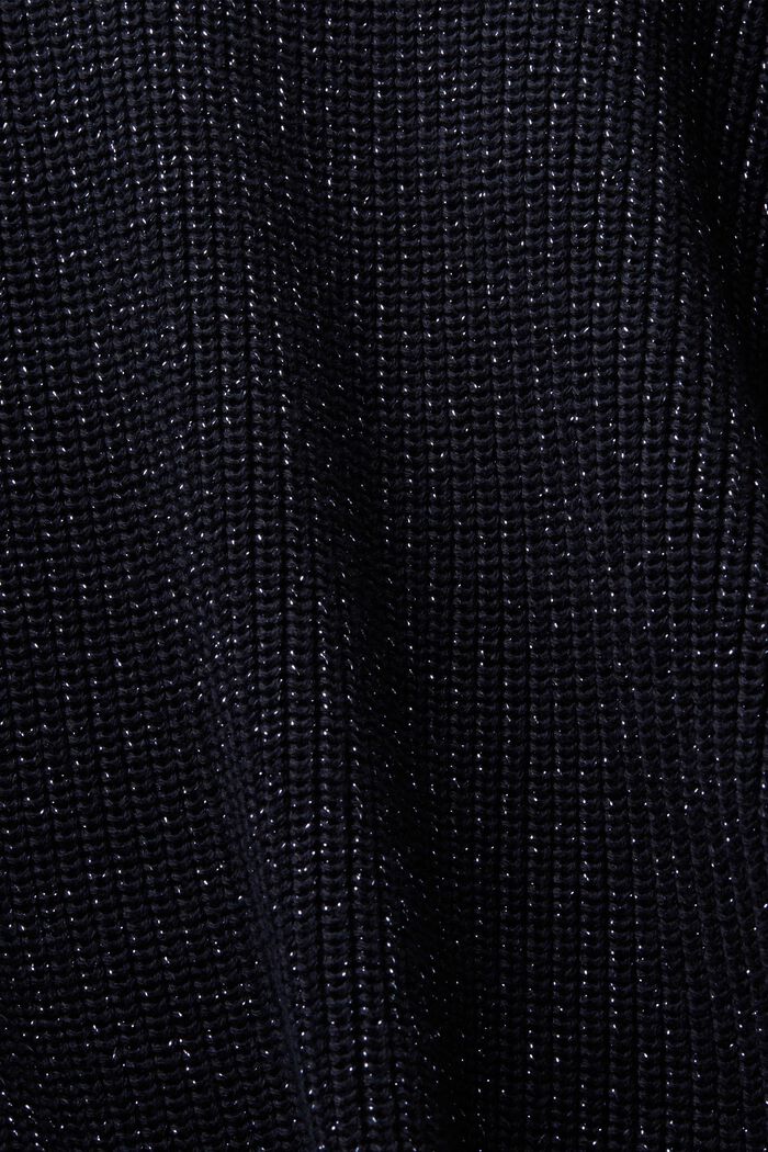 Lamé-pullover i ribstrik, NAVY, detail image number 4
