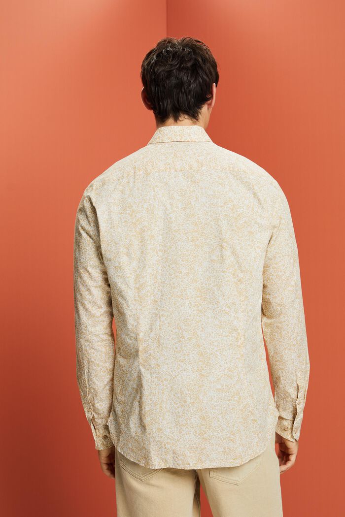 Mønstret skjorte, 100 % bomuld, SAND, detail image number 3