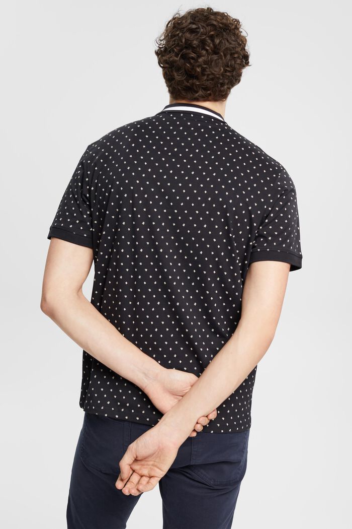 Poloshirt med allover-mønster, BLACK, detail image number 3