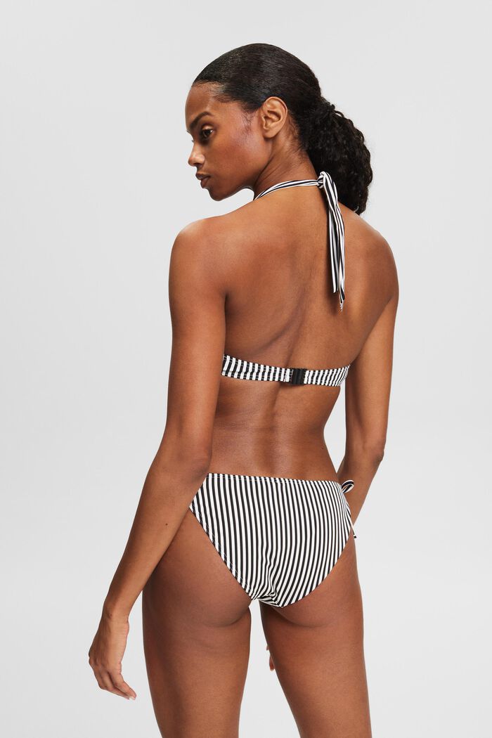 Stribet halterneck-bikinitop med bøjler, BLACK, detail image number 3
