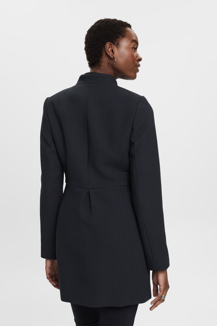 Taljeret frakke med skjult revers, BLACK, detail image number 3
