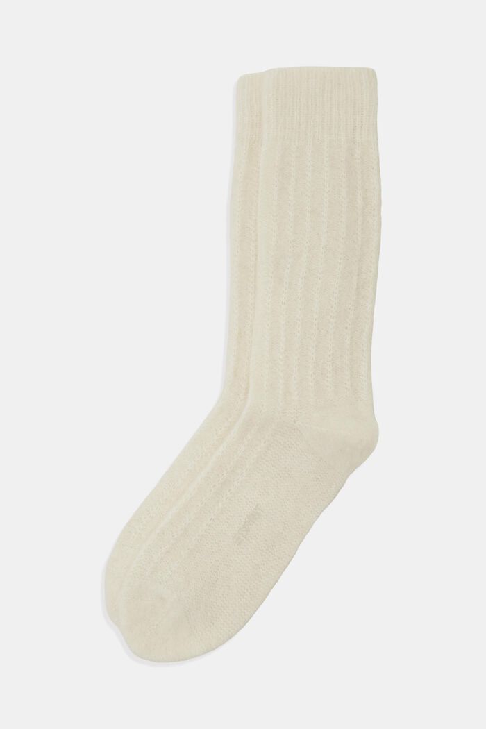 Sokker i uld-/alpacamiks, OFF WHITE, detail image number 0
