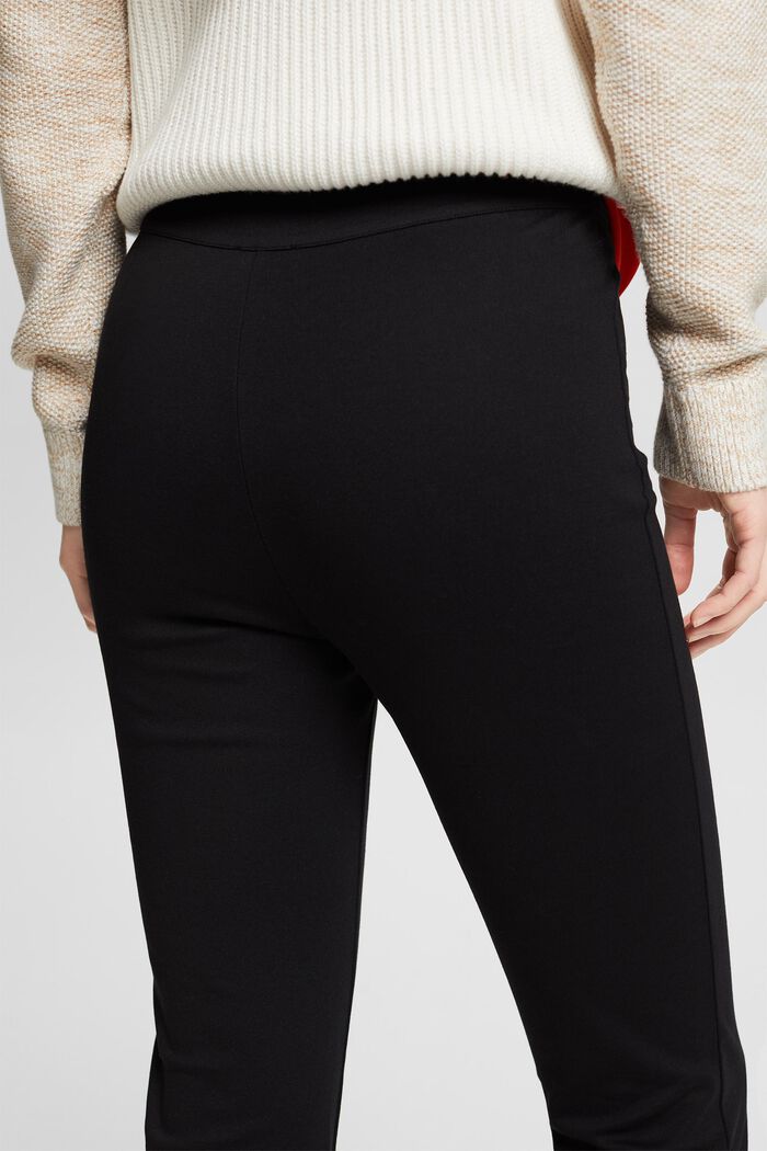 Punto-bukser med lynlås i kanten forneden, BLACK, detail image number 3