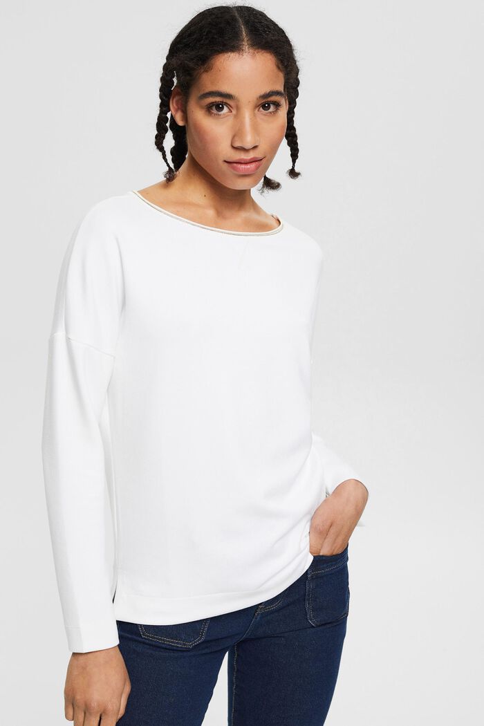 Sweatshirt med metallisk effekt, WHITE, detail image number 0