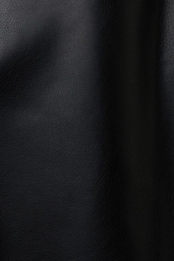 Slim bukser i kunstlæder med høj talje, BLACK, detail image number 5