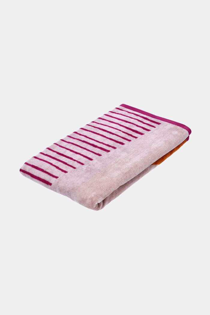 Strandhåndklæde i et stribet design, CRANBERRY, detail image number 2