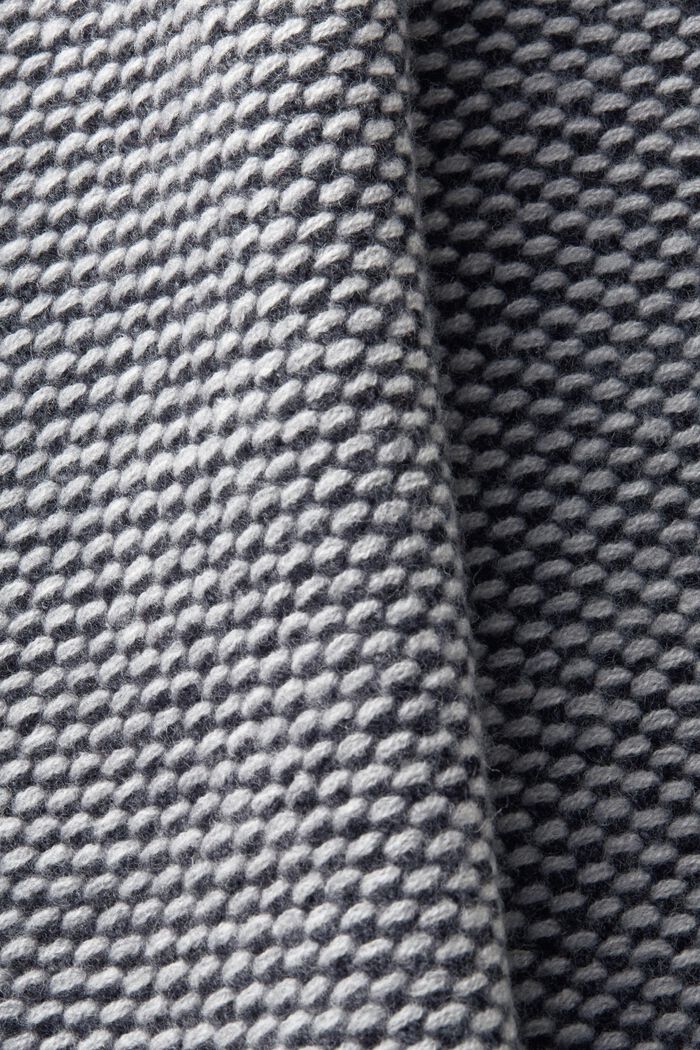 Struktureret sweater i uld med rund hals, BLACK, detail image number 5