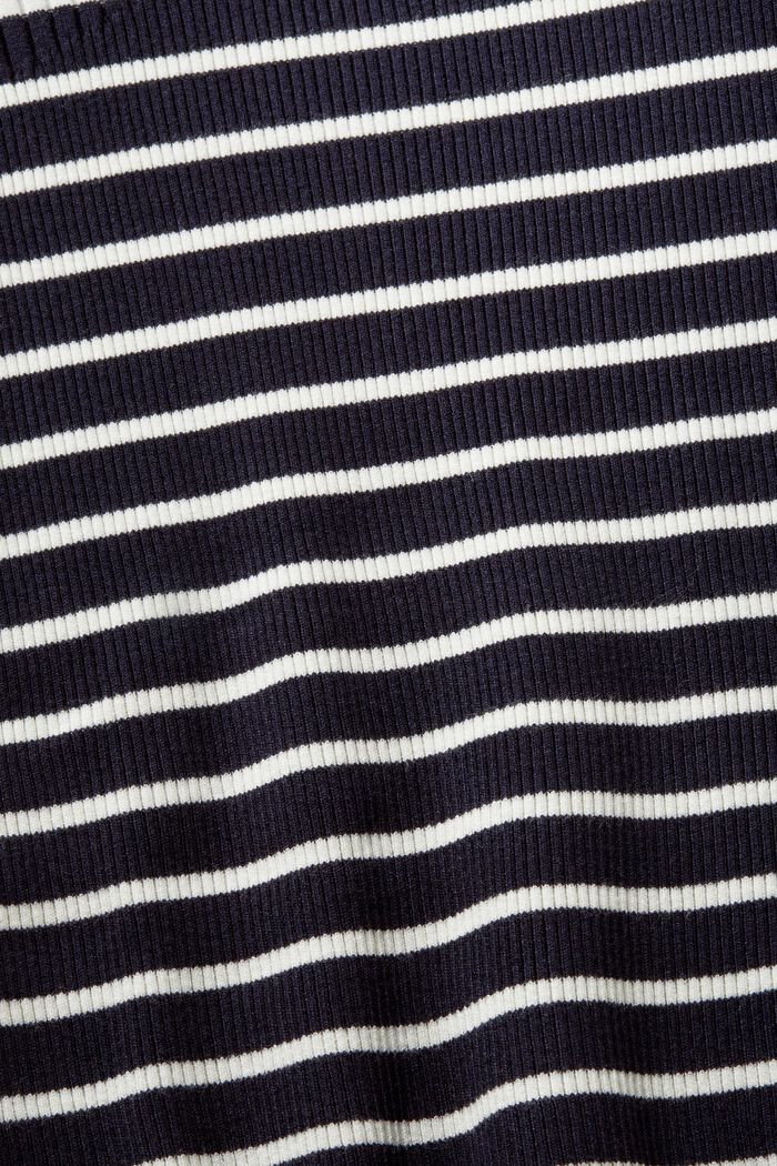 Ribbet sweater med korte ærmer, NAVY, detail image number 5