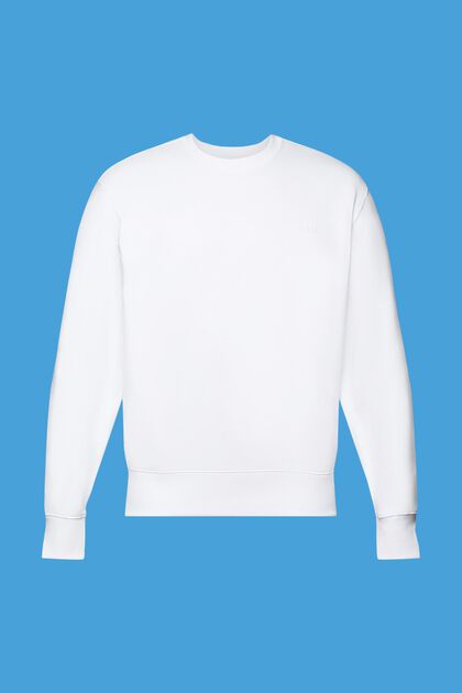 Sweatshirt med print på ryggen, WHITE, overview